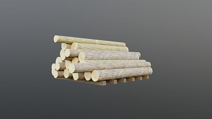 Medieval Village - Tree Logs Low-poly 3D model