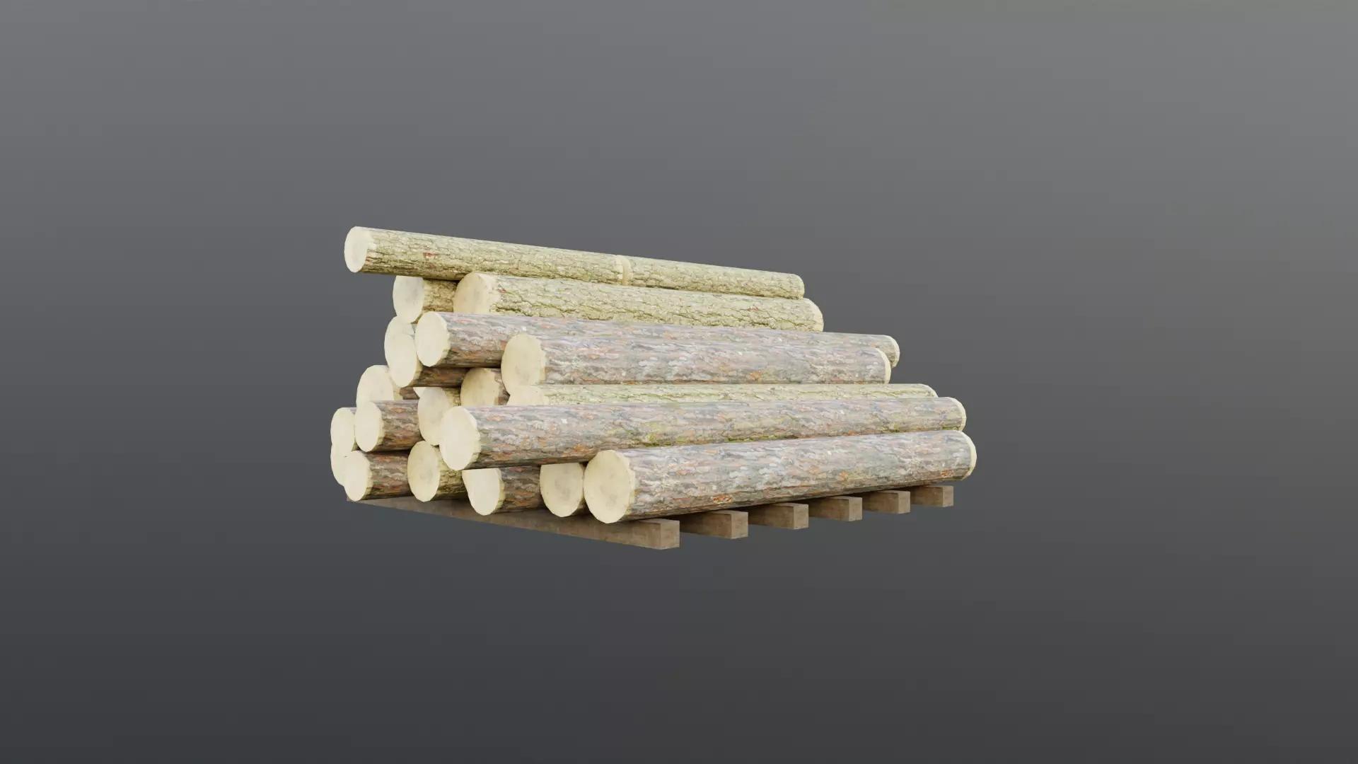 Medieval Village - Tree Logs Low-poly 3D model