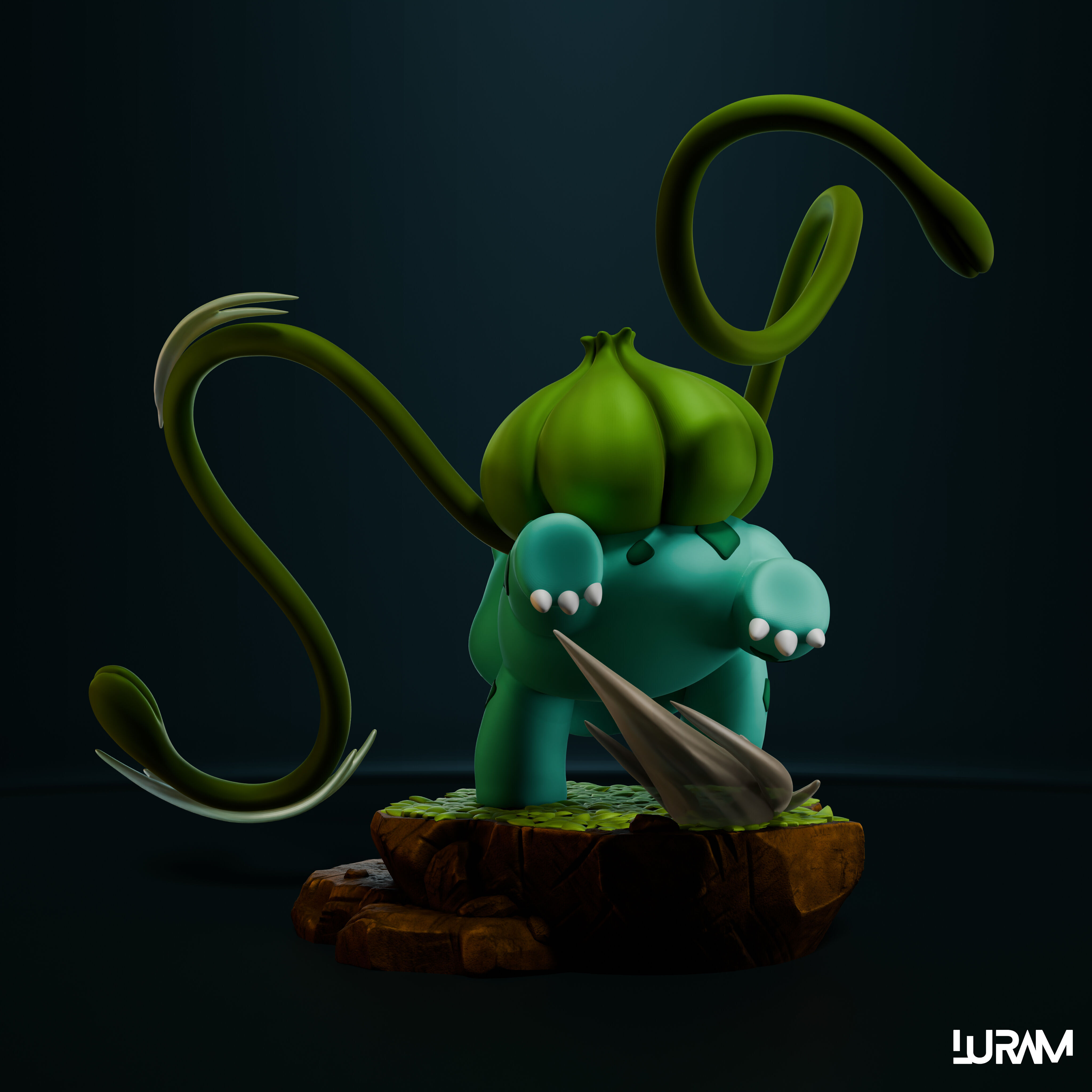 Pokemon Bulbasaur - Whip strain- For 3D Print 3D print model_6