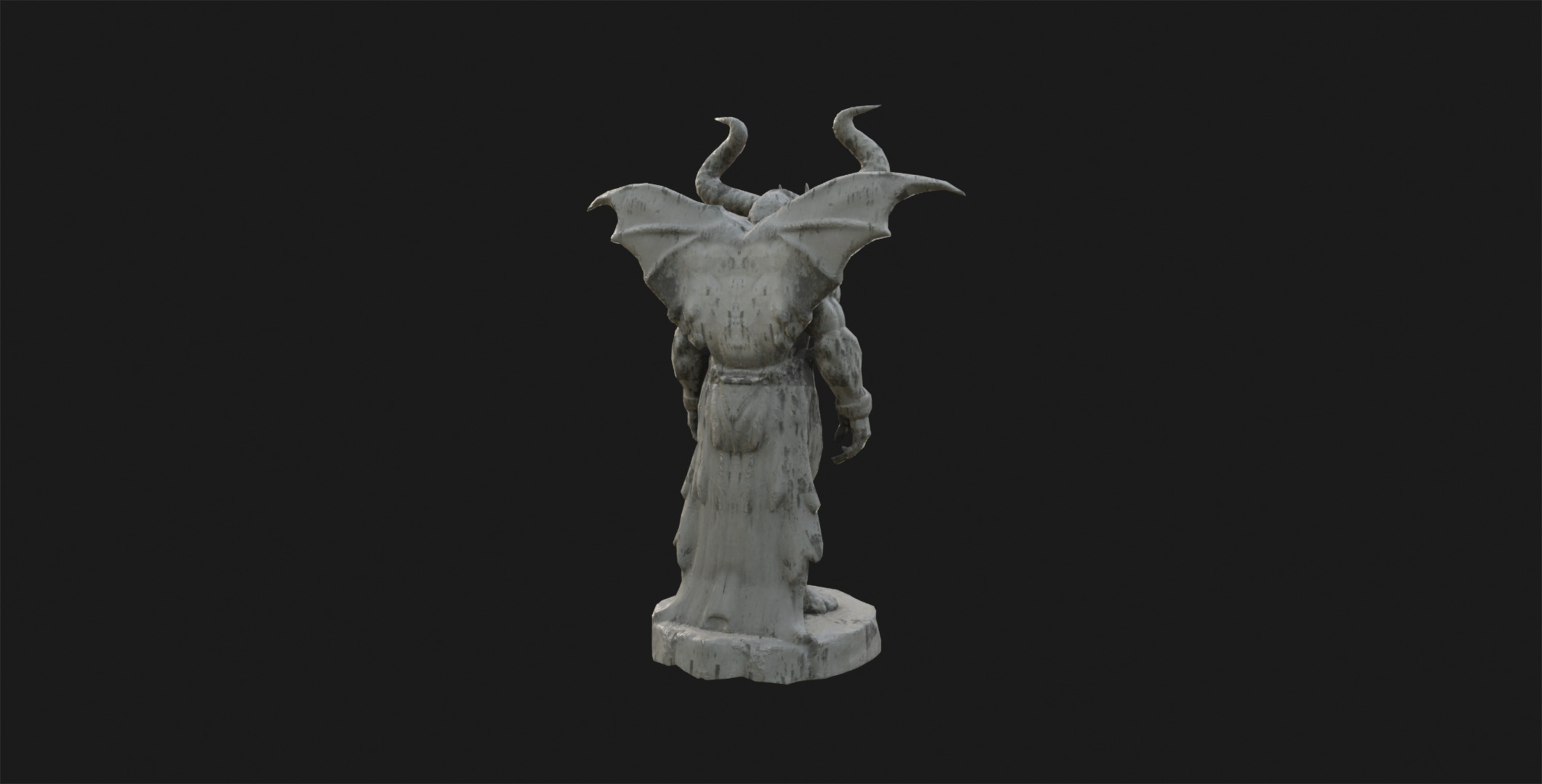 Stone Monster Statue Game-Ready Low-poly 3D model_3