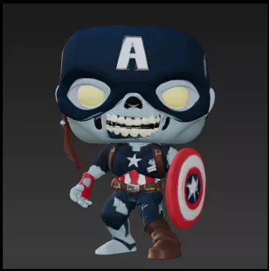 Captain america zombie funko pop Free 3D print model