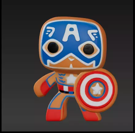 Captain america galleta de jengibre funko pop Free 3D print model