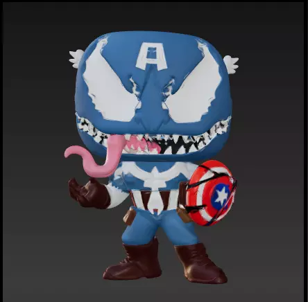 Captain america venom funko pop Free 3D print model