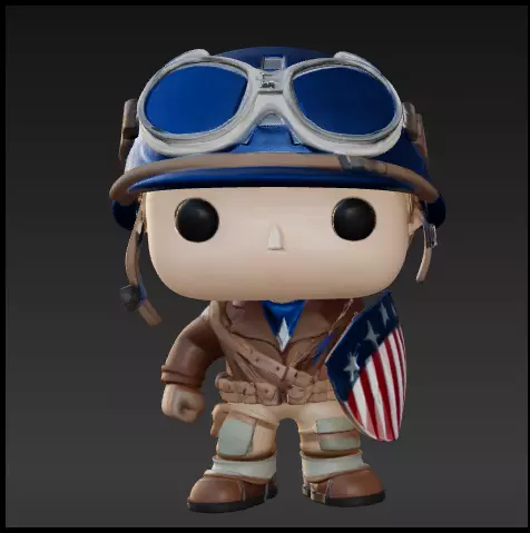 Captain america clasico improvisado funko pop Free 3D print model