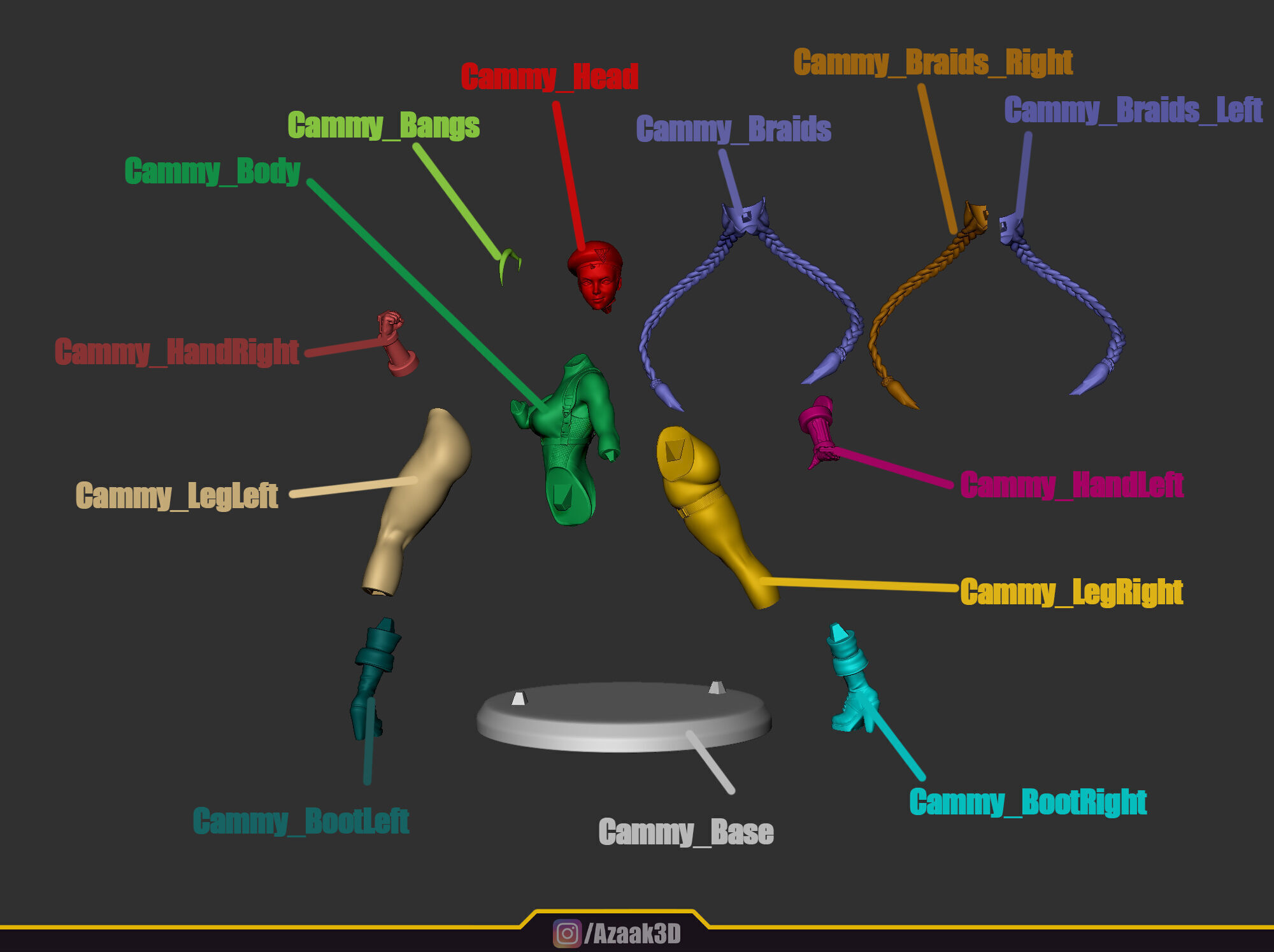 Cammy White Figure 3D print model_3