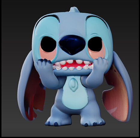 Stitch funko pop Free 3D print model