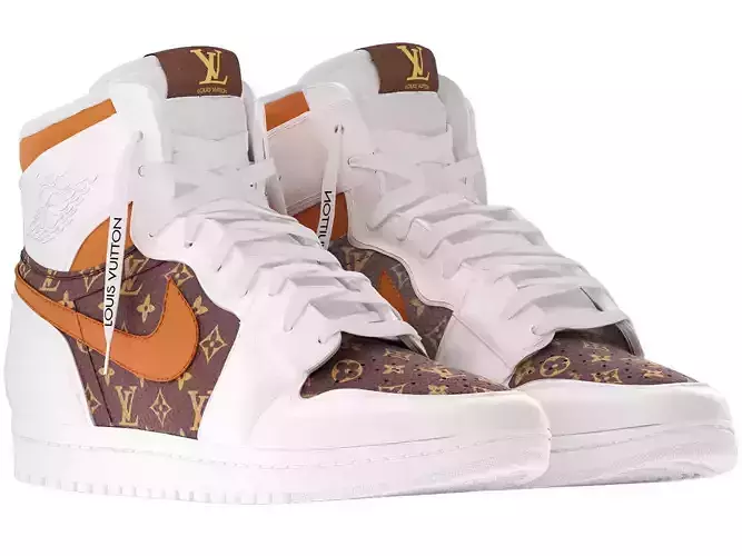 nike air jordan louis vuitton with white and brown