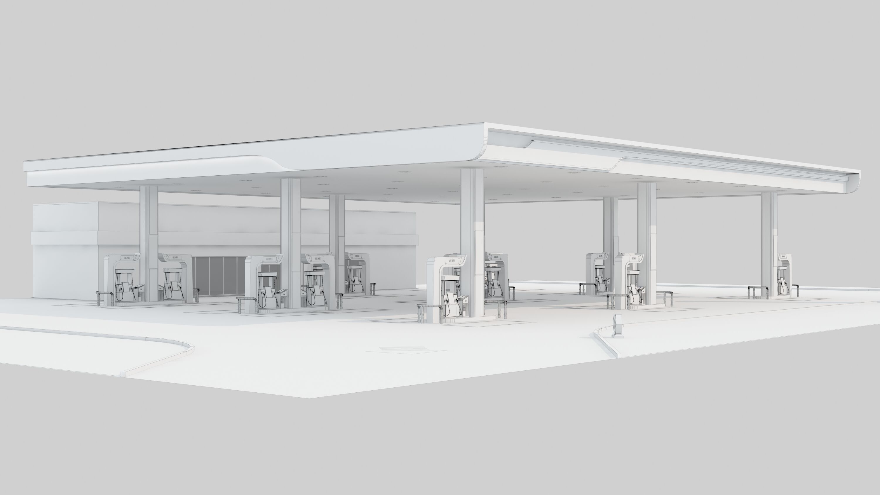 gas station 3D model_4