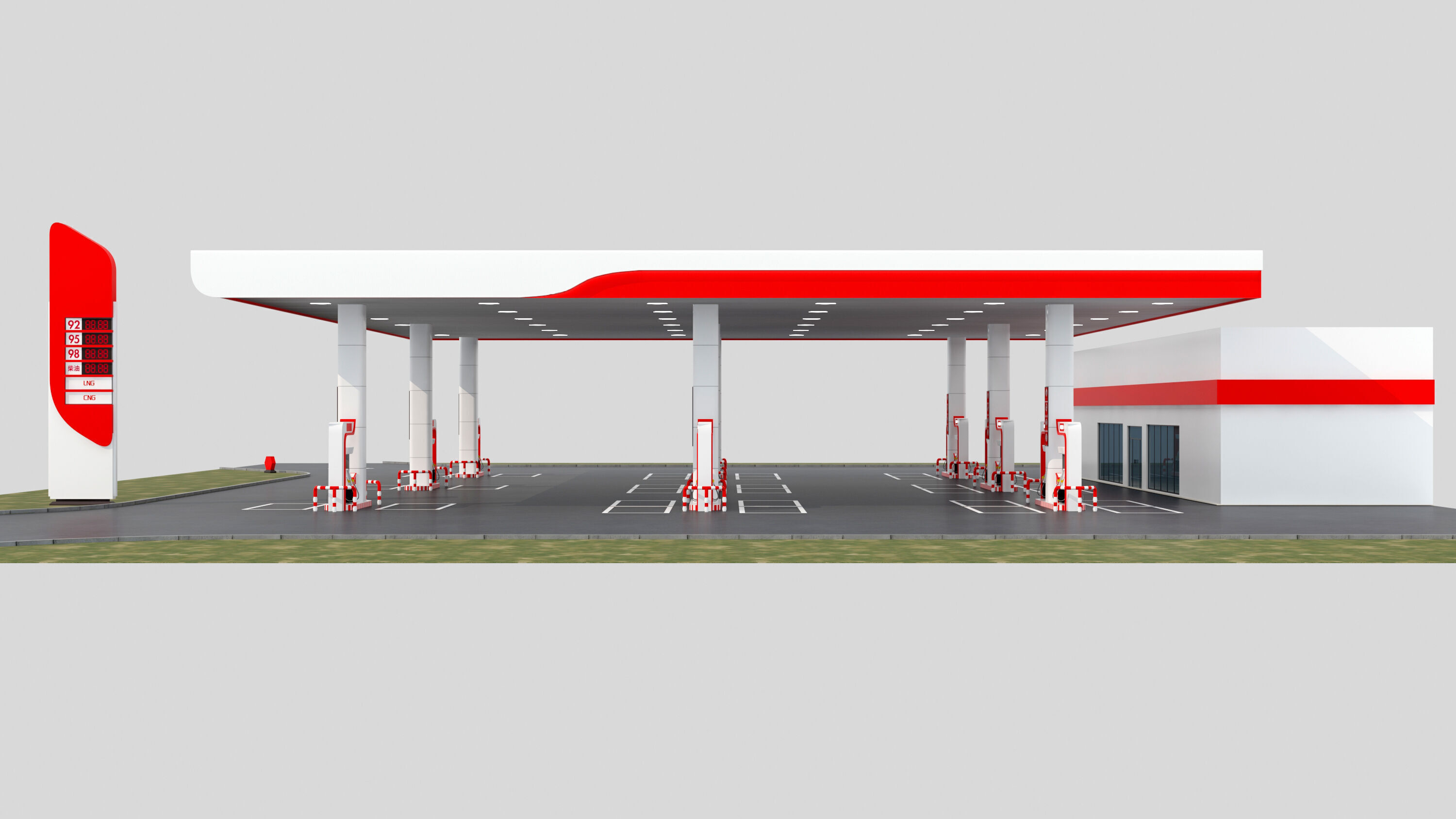 gas station 3D model_1
