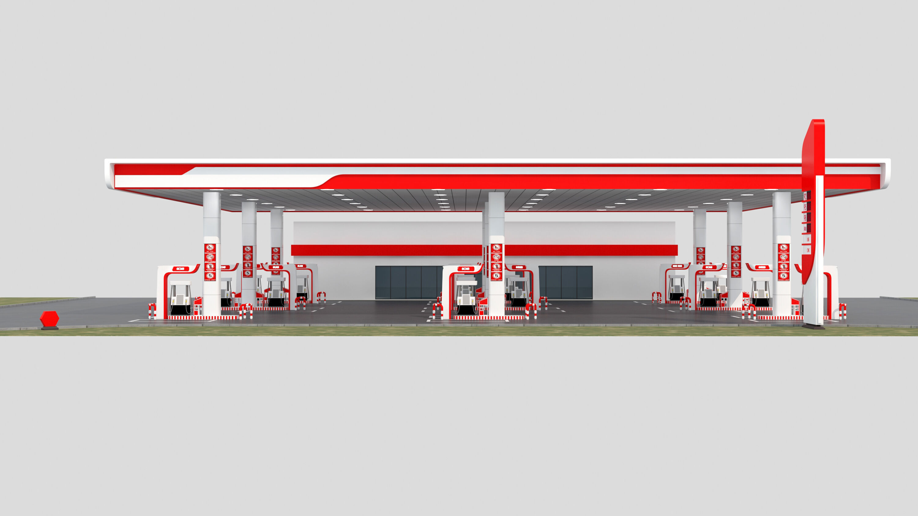 gas station 3D model_2