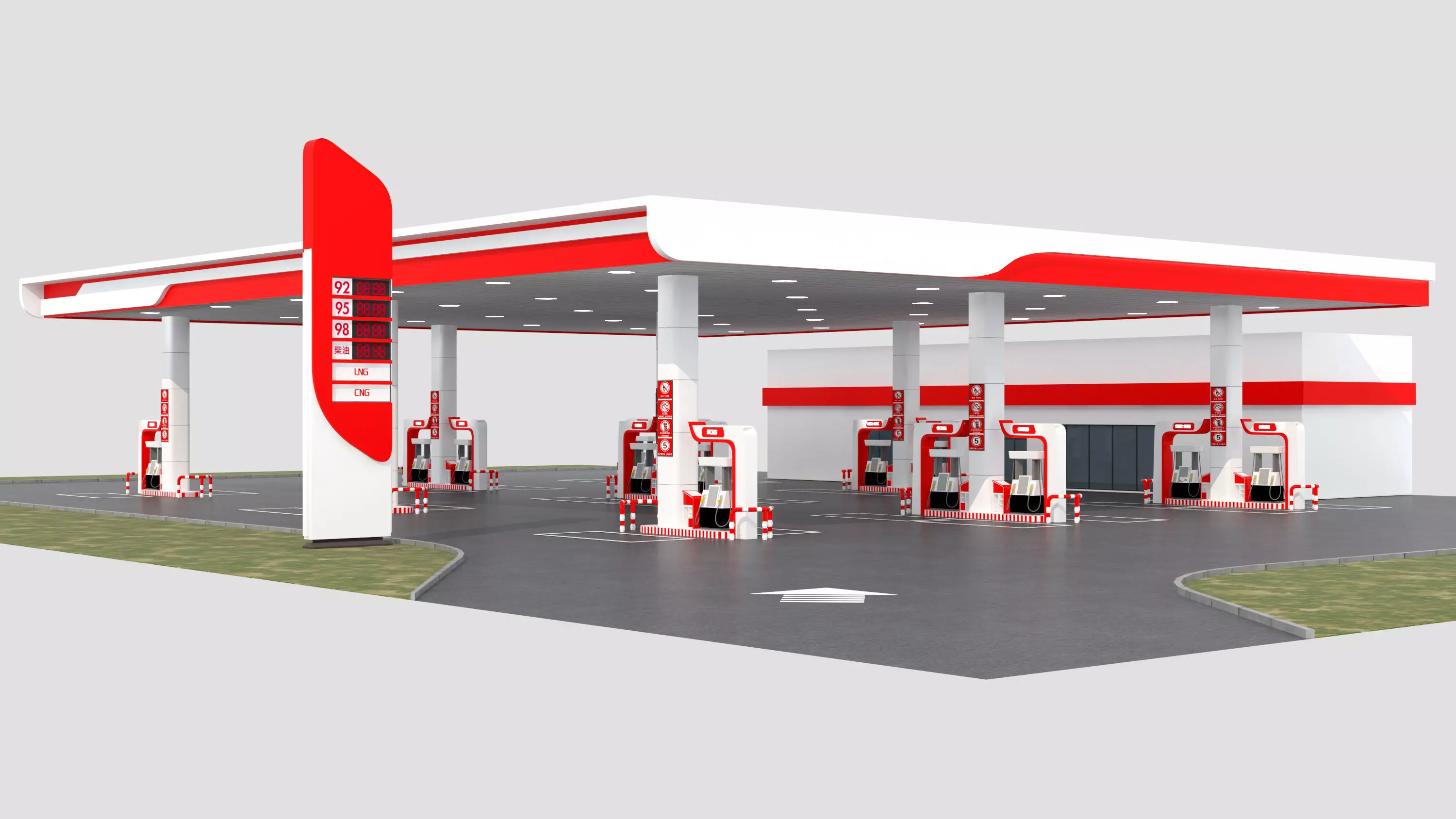 gas station 3D model_0