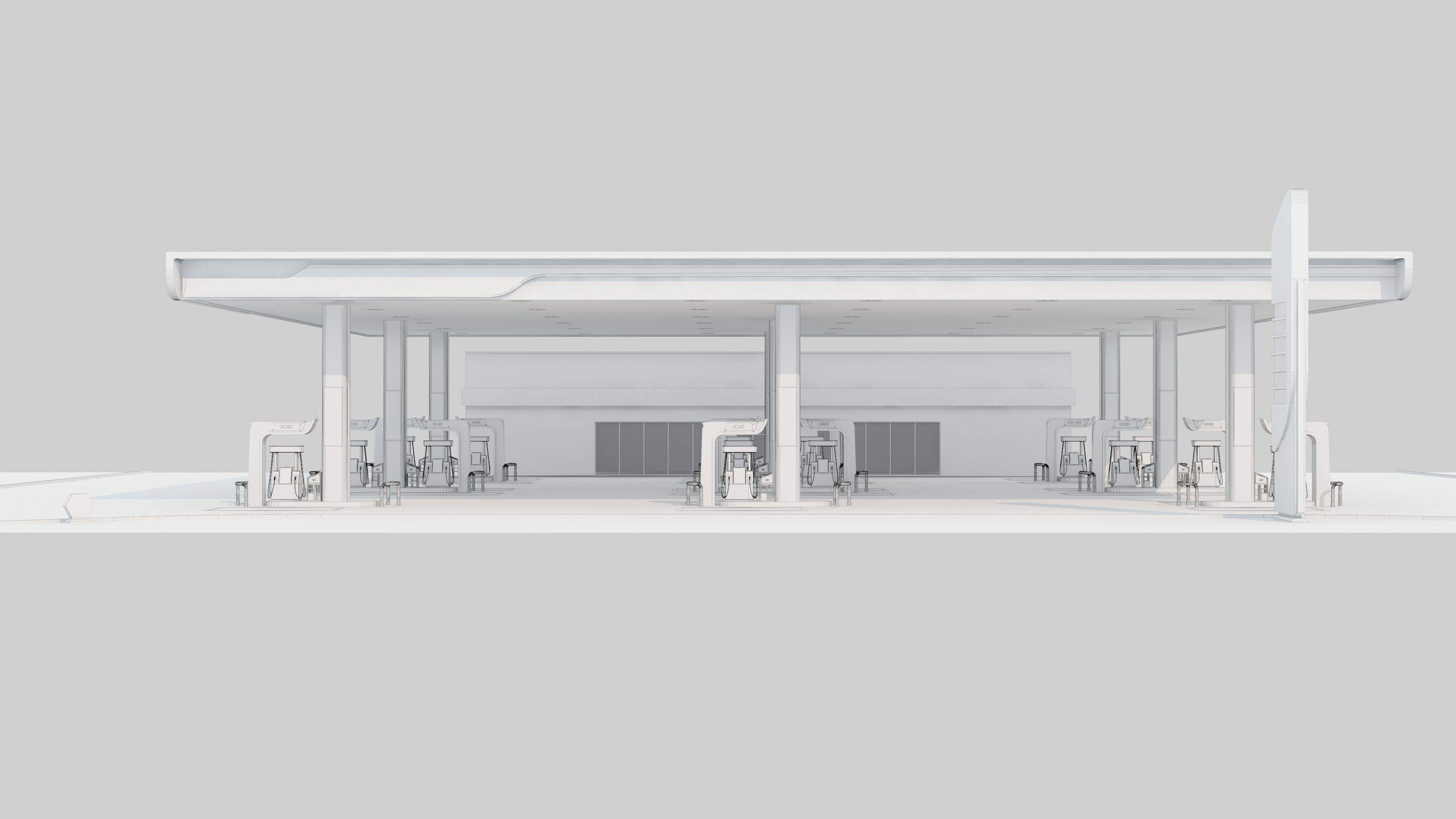 gas station 3D model_6