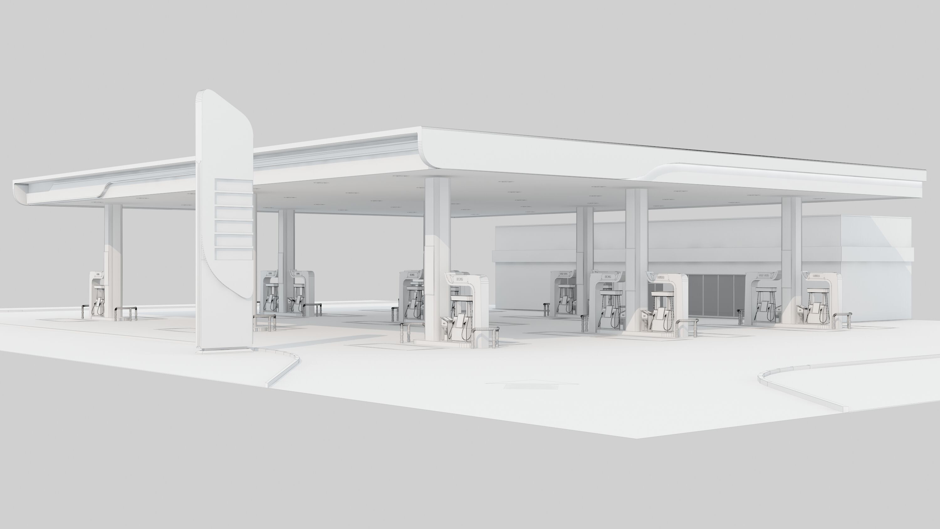 gas station 3D model_7