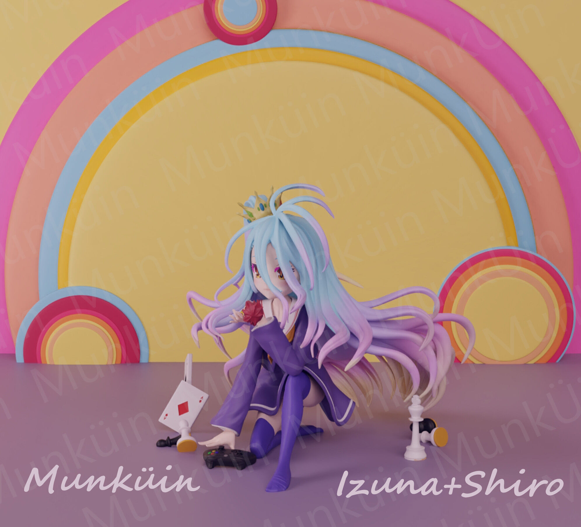 Fan Art Izuna  Shiro NGNL 3D print model_14