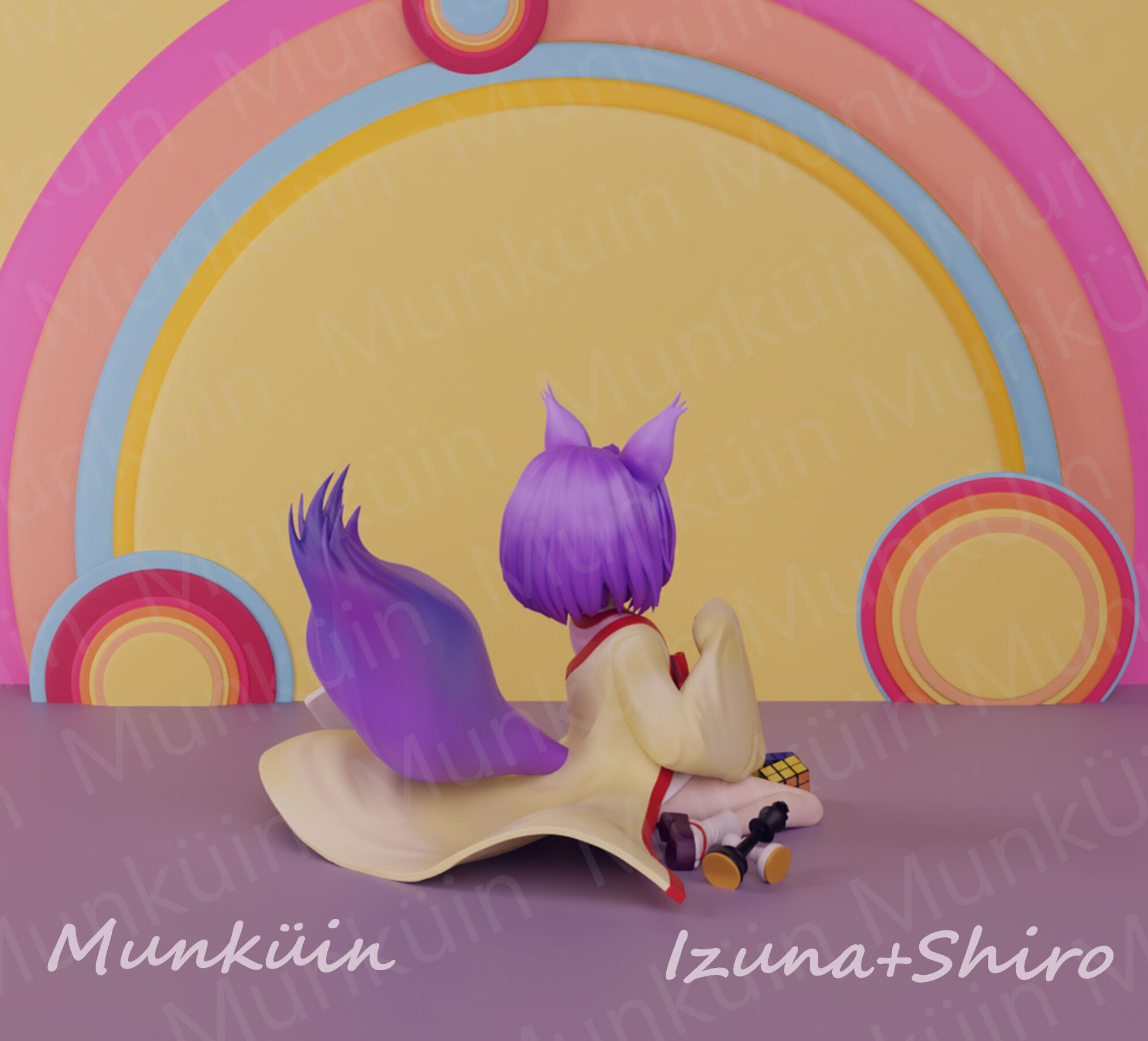 Fan Art Izuna  Shiro NGNL 3D print model_8