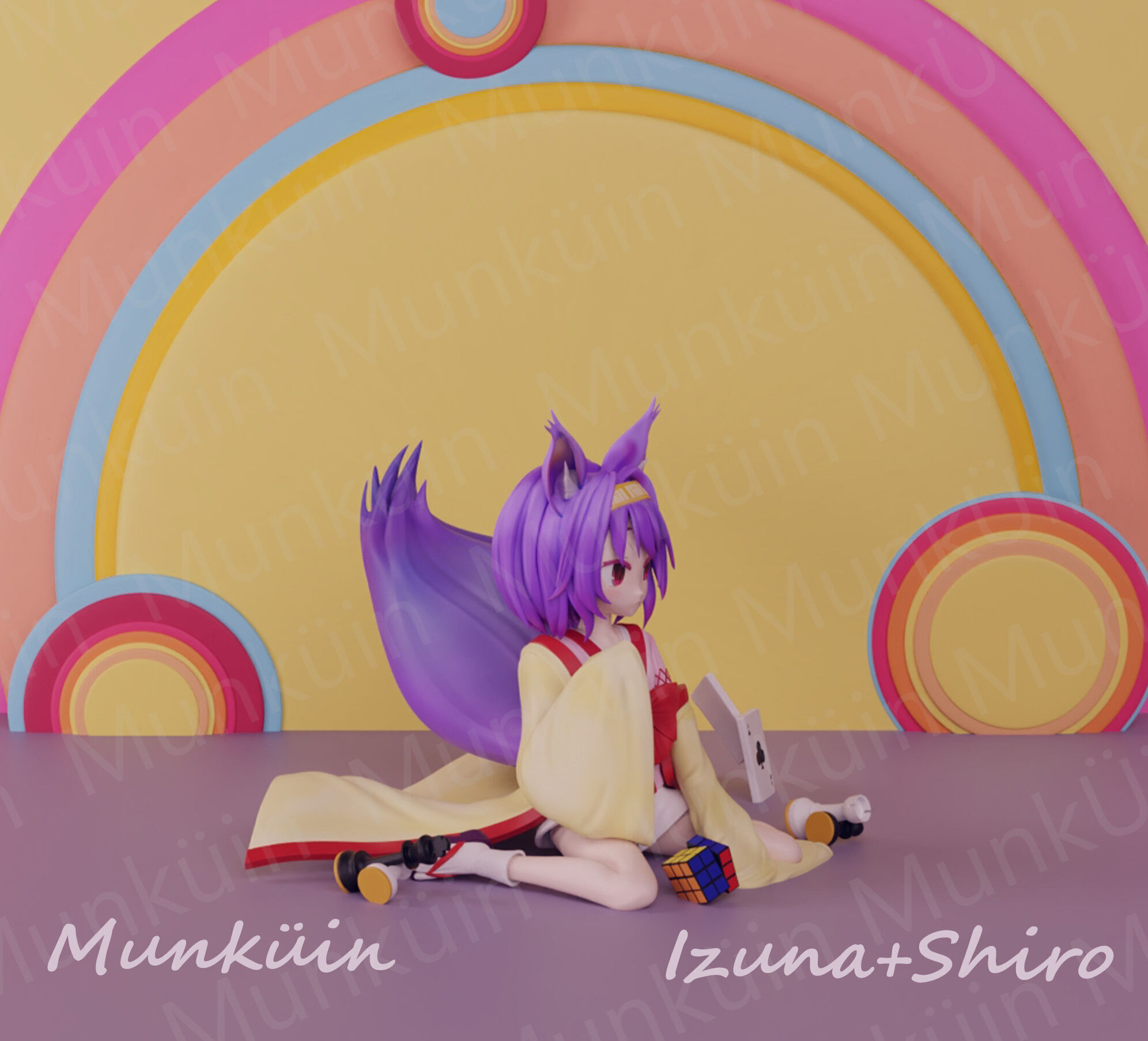 Fan Art Izuna  Shiro NGNL 3D print model_11