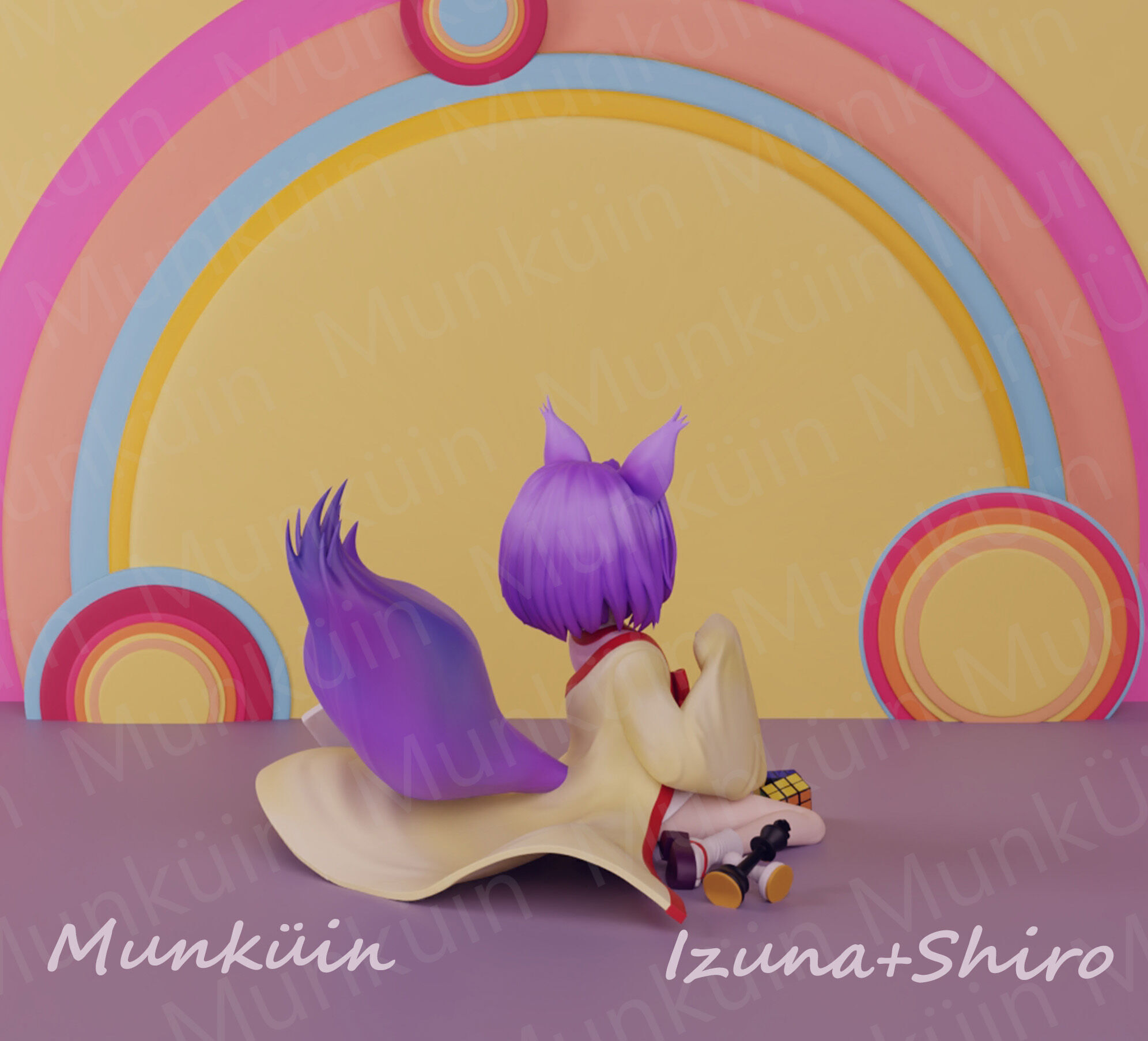 Fan Art Izuna  Shiro NGNL 3D print model_9