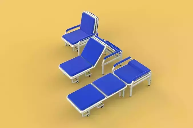 FOLDING ATTENDANT CHAIR TRANSFUSION WAITING BLOOD DONOR CUM BED