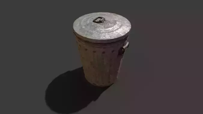 Metal Trash Can 3D Model