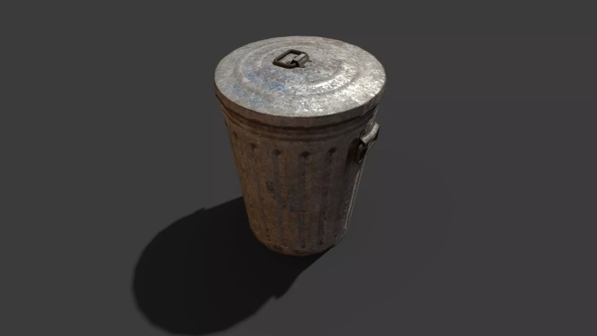 Metal Trash Can 3D Model Low-poly 3D model_0