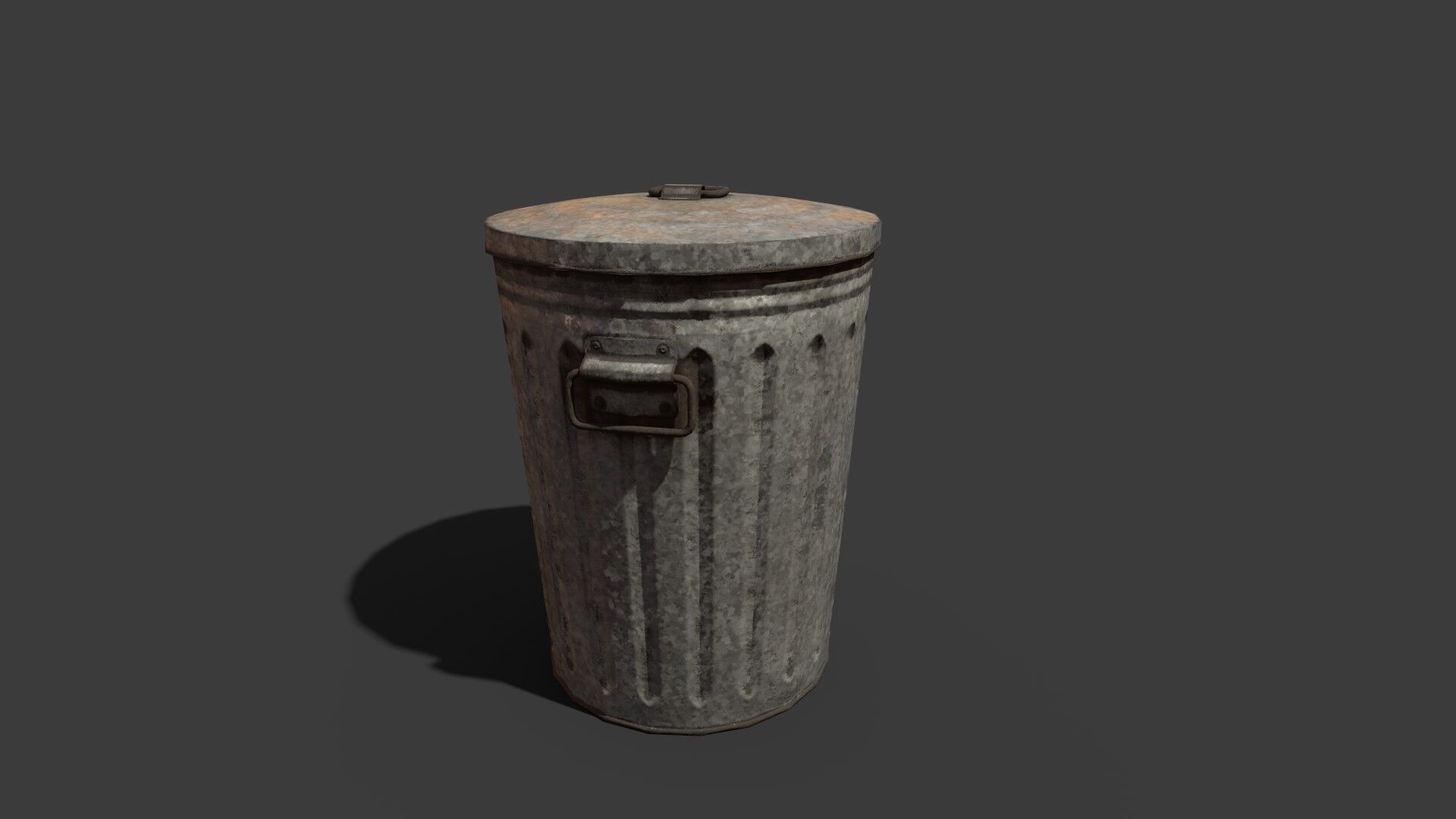 Metal Trash Can 3D Model Low-poly 3D model_3
