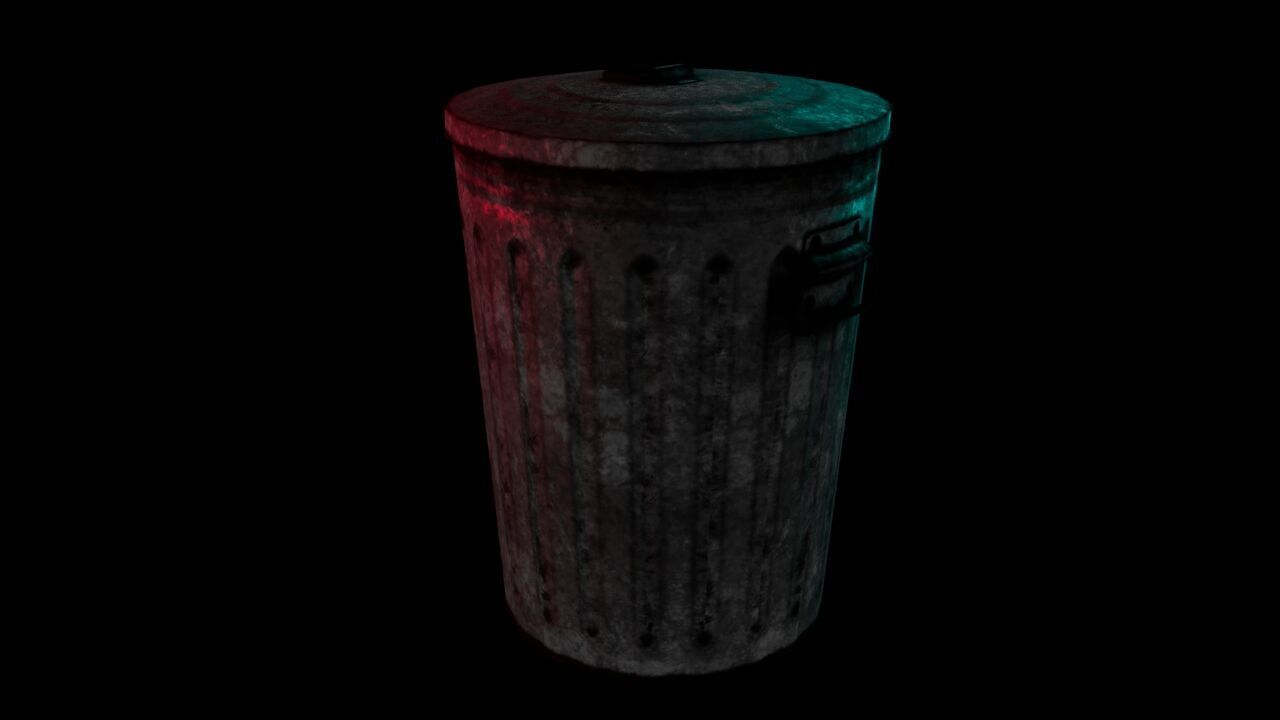 Metal Trash Can 3D Model Low-poly 3D model_2