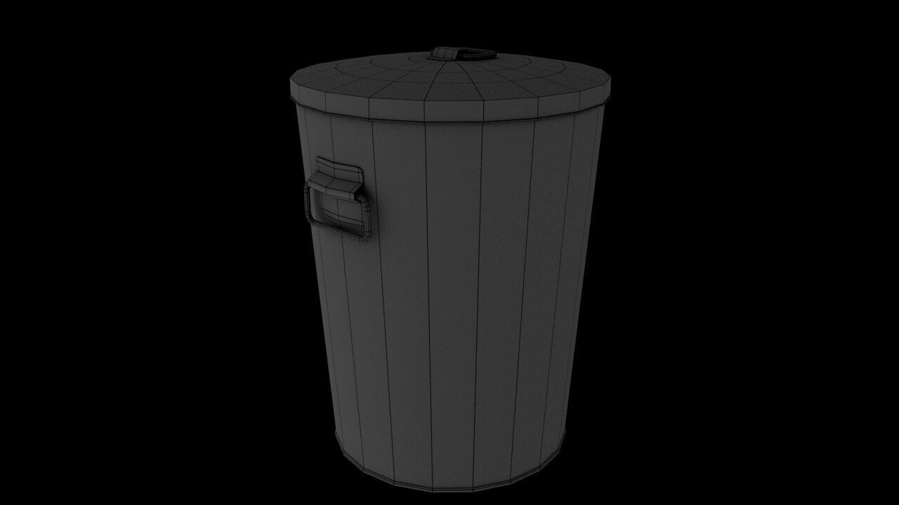 Metal Trash Can 3D Model Low-poly 3D model_11