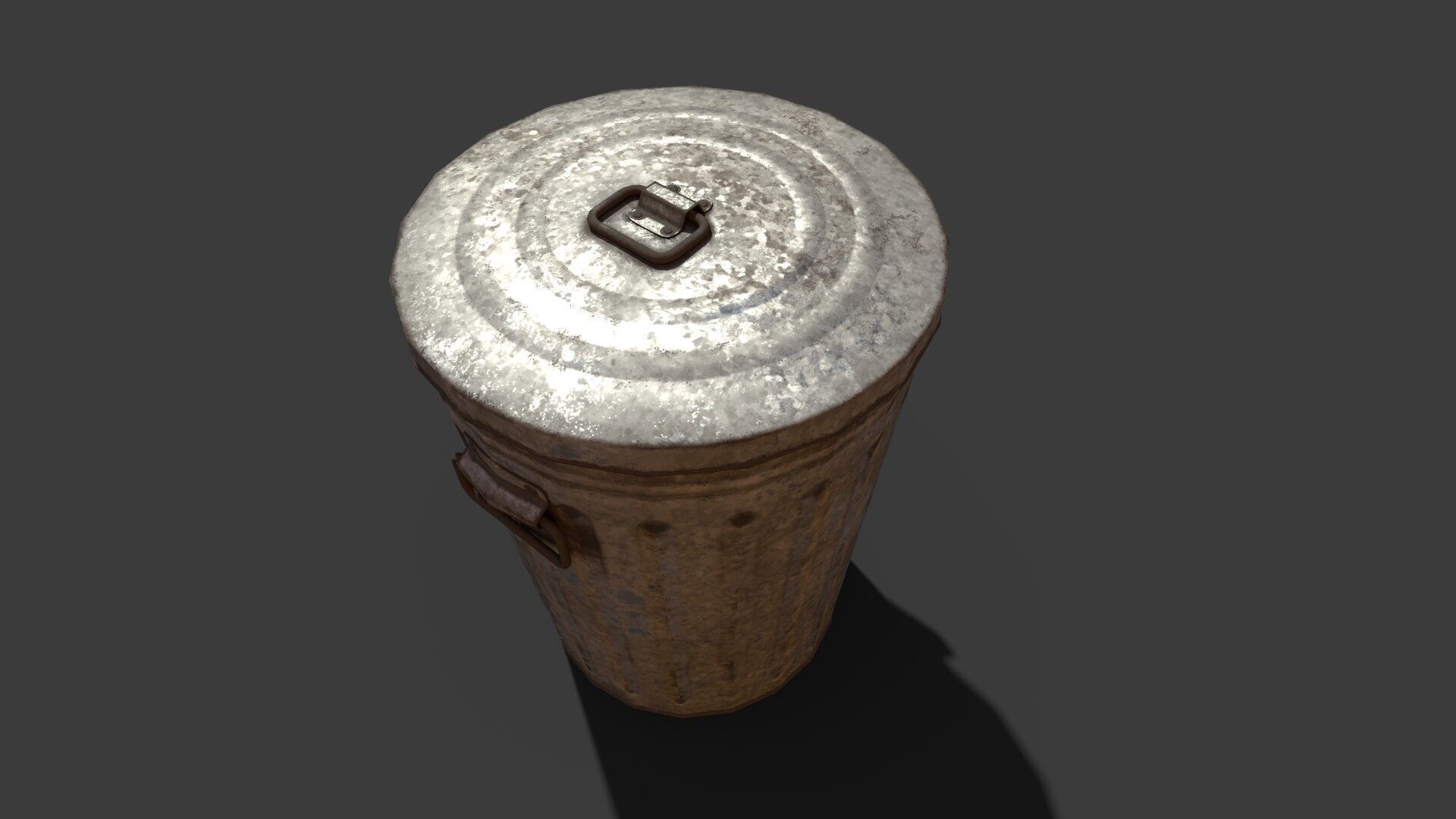 Metal Trash Can 3D Model Low-poly 3D model_5