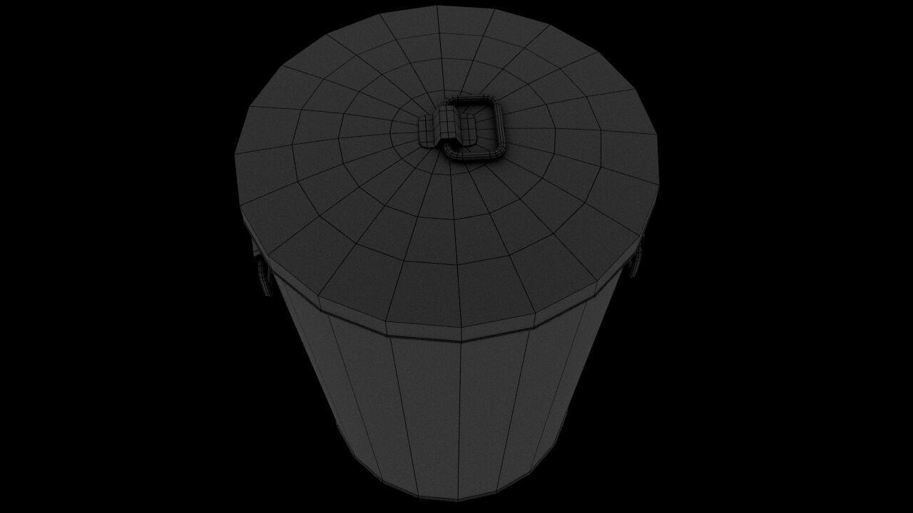 Metal Trash Can 3D Model Low-poly 3D model_12