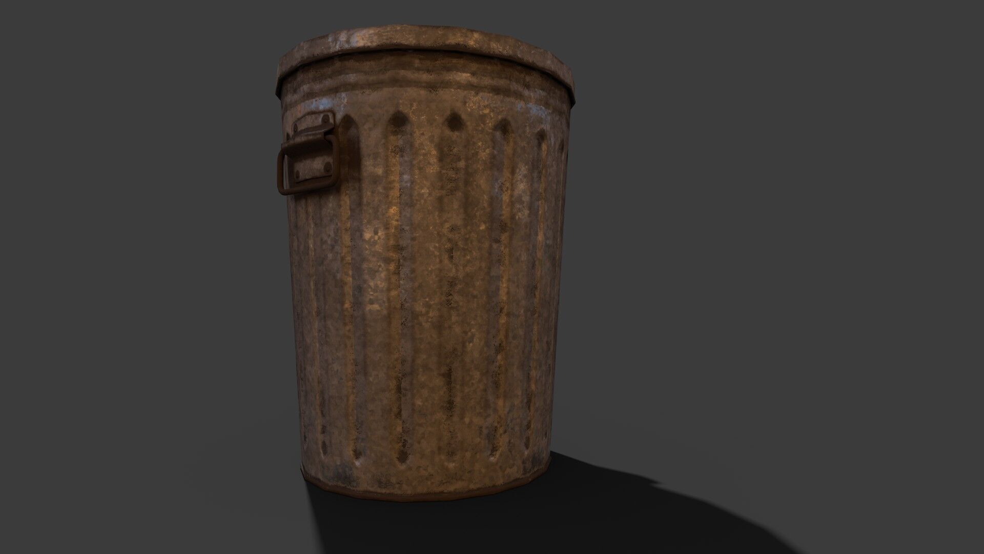 Metal Trash Can 3D Model Low-poly 3D model_4