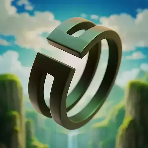 Twin-Cut Ring - Futuristic Minimal Geometric 3D Print Model 39