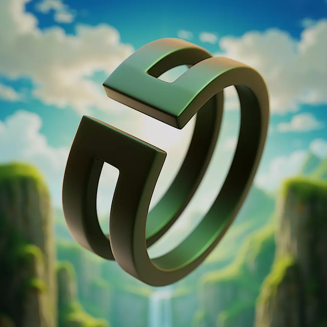 Twin-Cut Ring - Futuristic Minimal Geometric 3D Print Model 39 3D print model