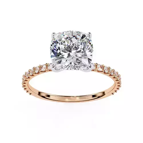 vintage hidden halo Asscher diamond ring for women