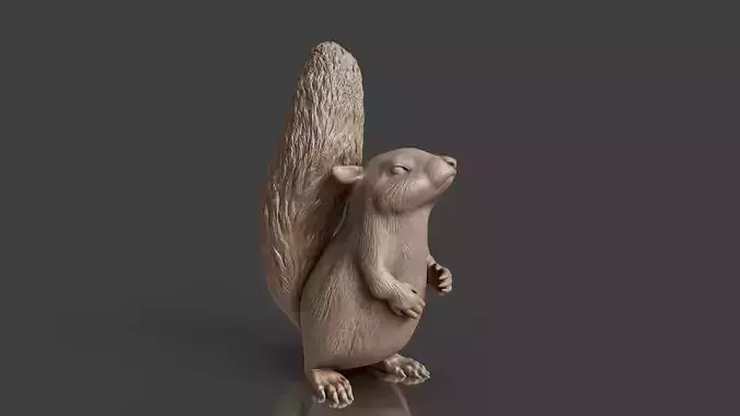 Realistic Squirrel Figurine 3D print model