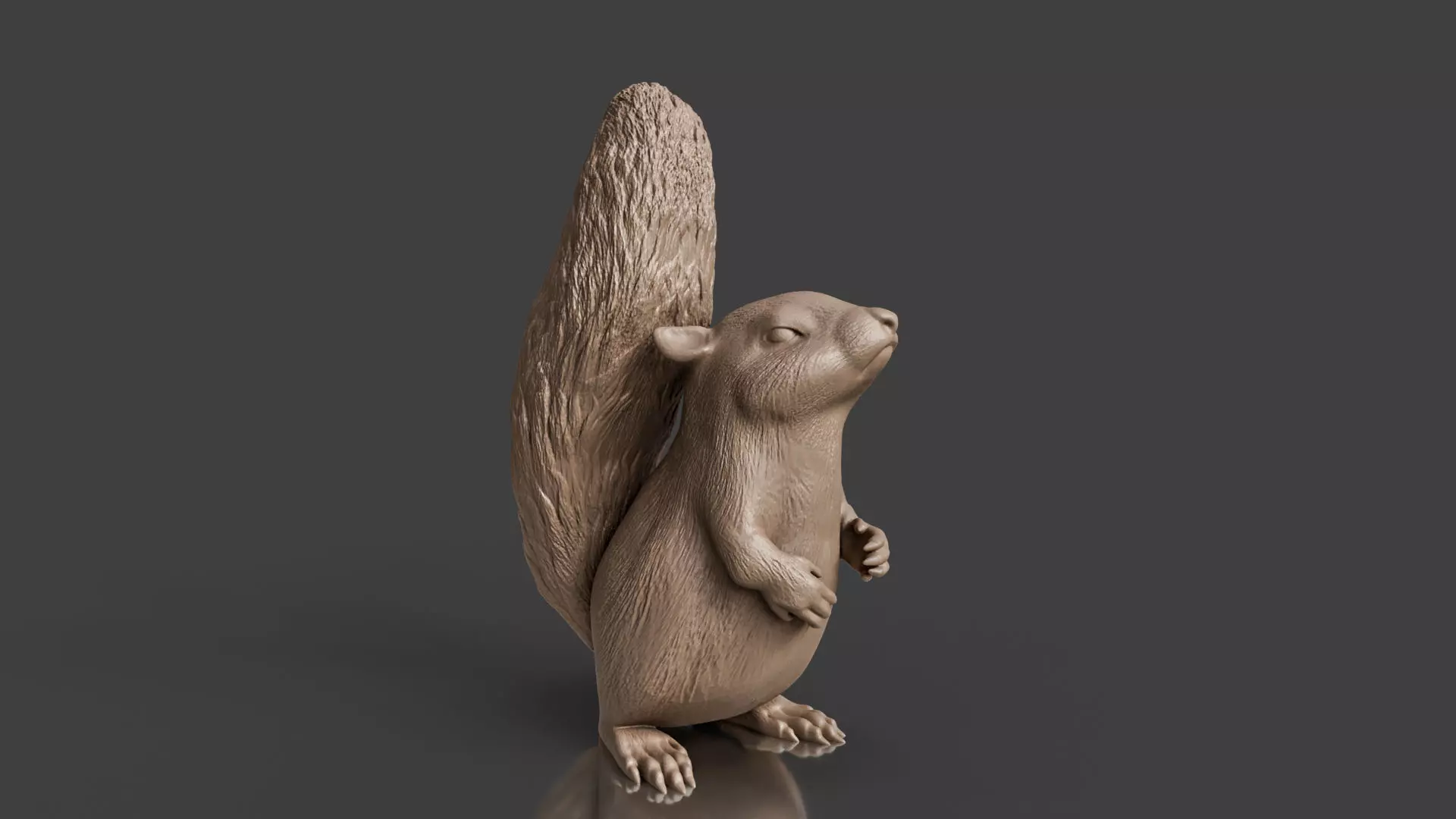 Realistic Squirrel Figurine 3D print model_0