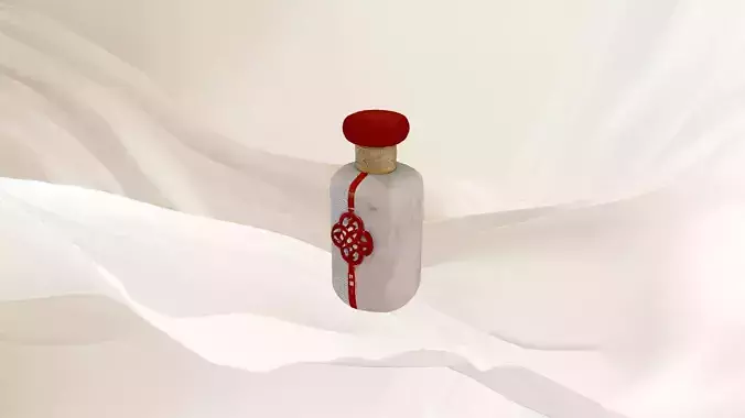 Chinese wine bottle Low-poly 3D model