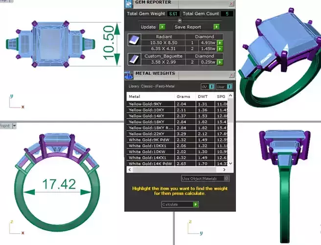 solitaire Five diamond ring for wedding 