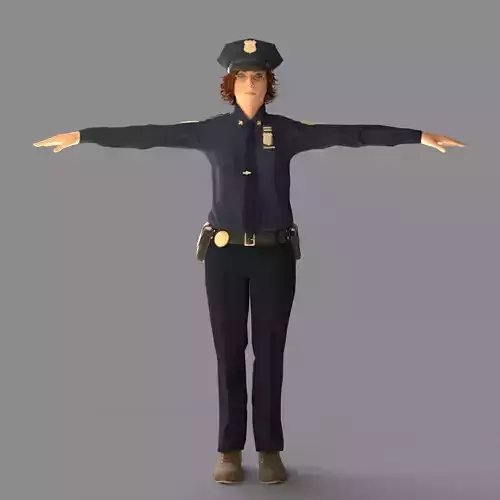 Female Police Officer Scan Face