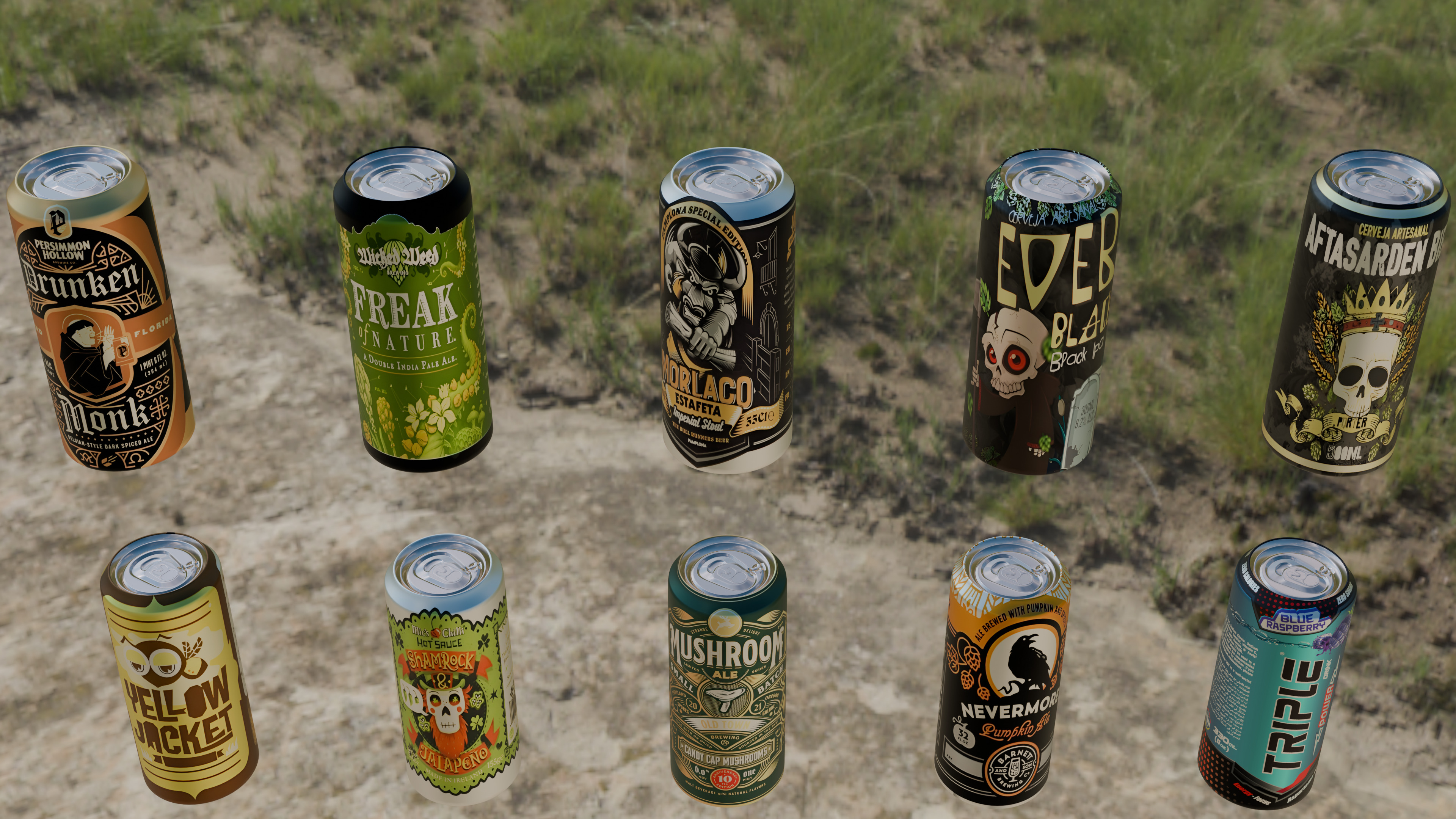 Cola can realistic bottle 3d model 3D model_12