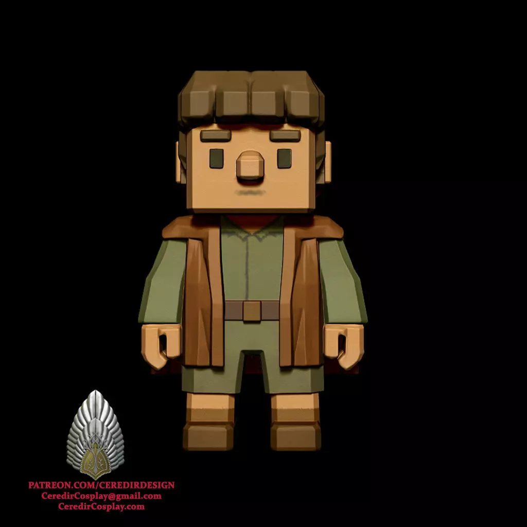Frodo and Sam Mini fig Minecraft lord of the rings 3D DIGITAL DL Free 3D print model