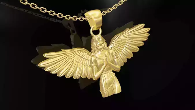 Praying Angel Gold Pendant Jeweler  AI Design