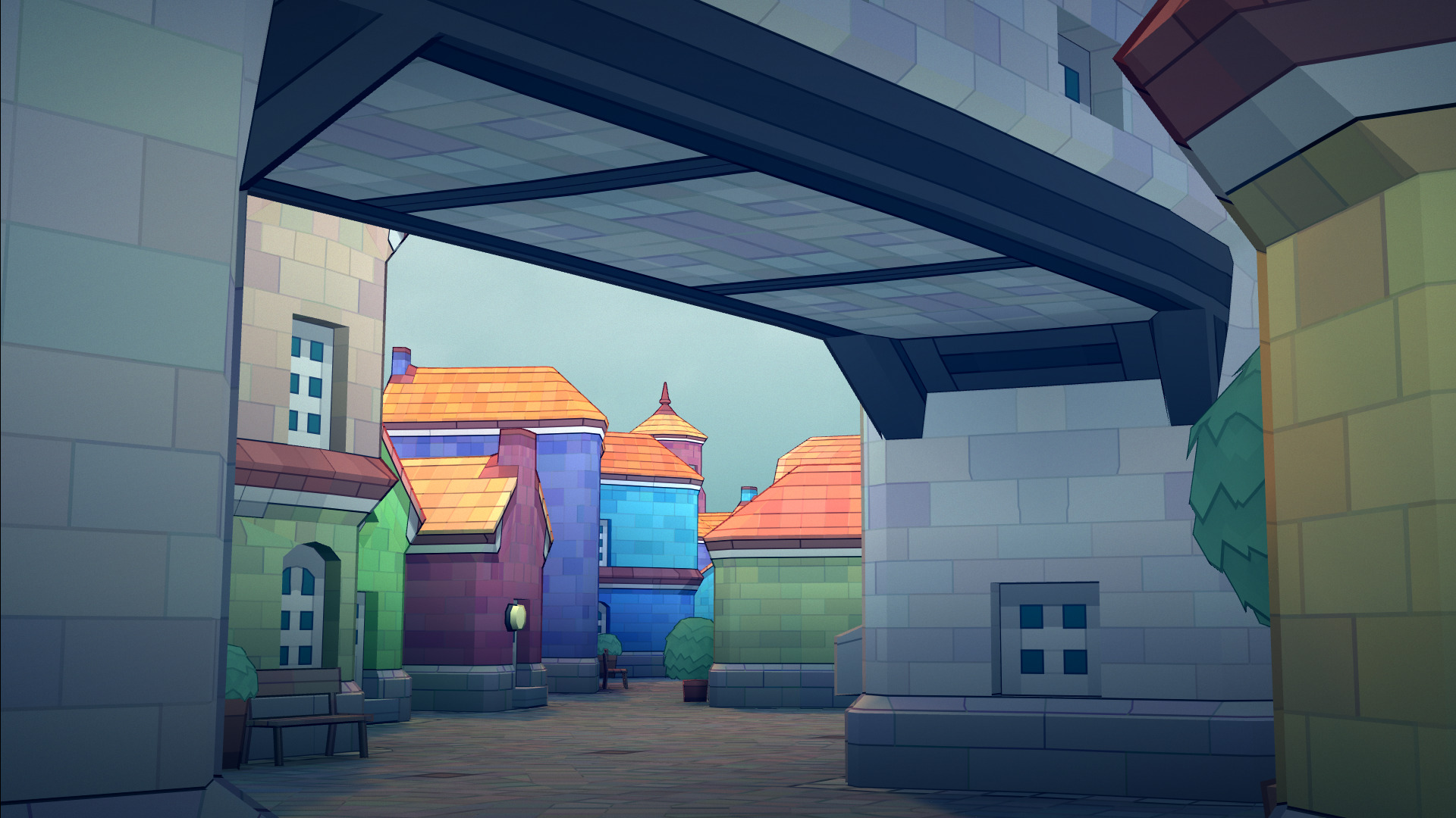 big old cute town 3D model_13