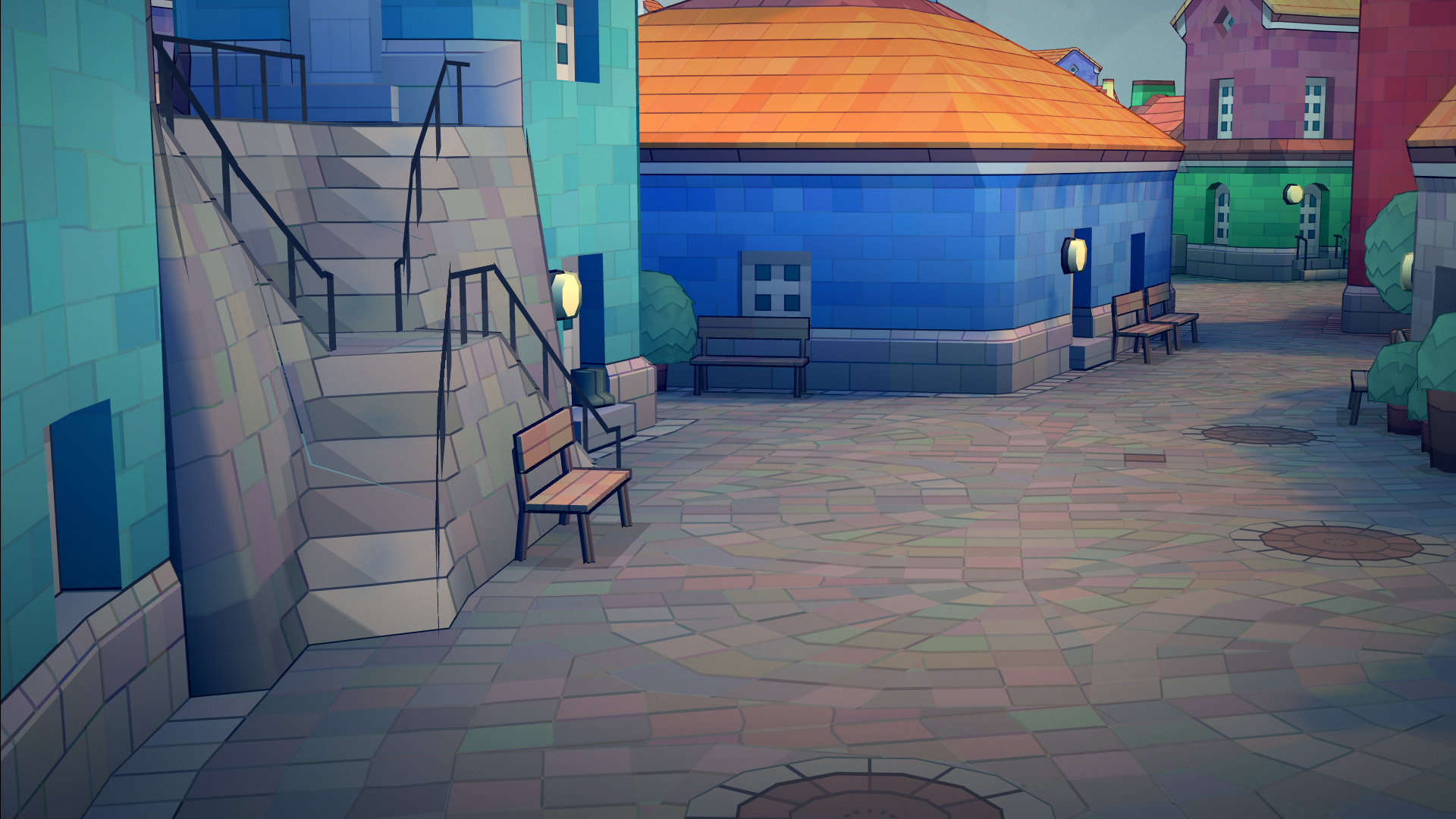 big old cute town 3D model_12