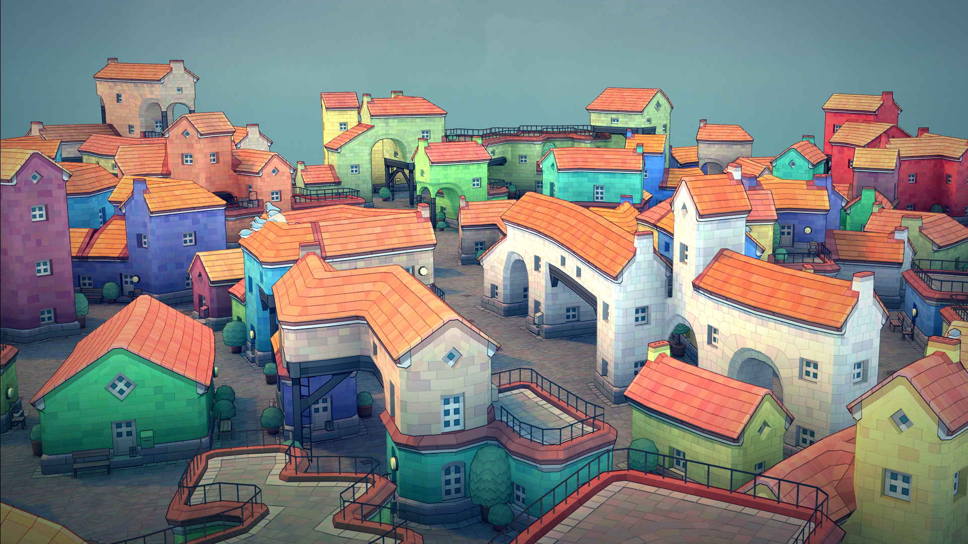 big old cute town 3D model_14