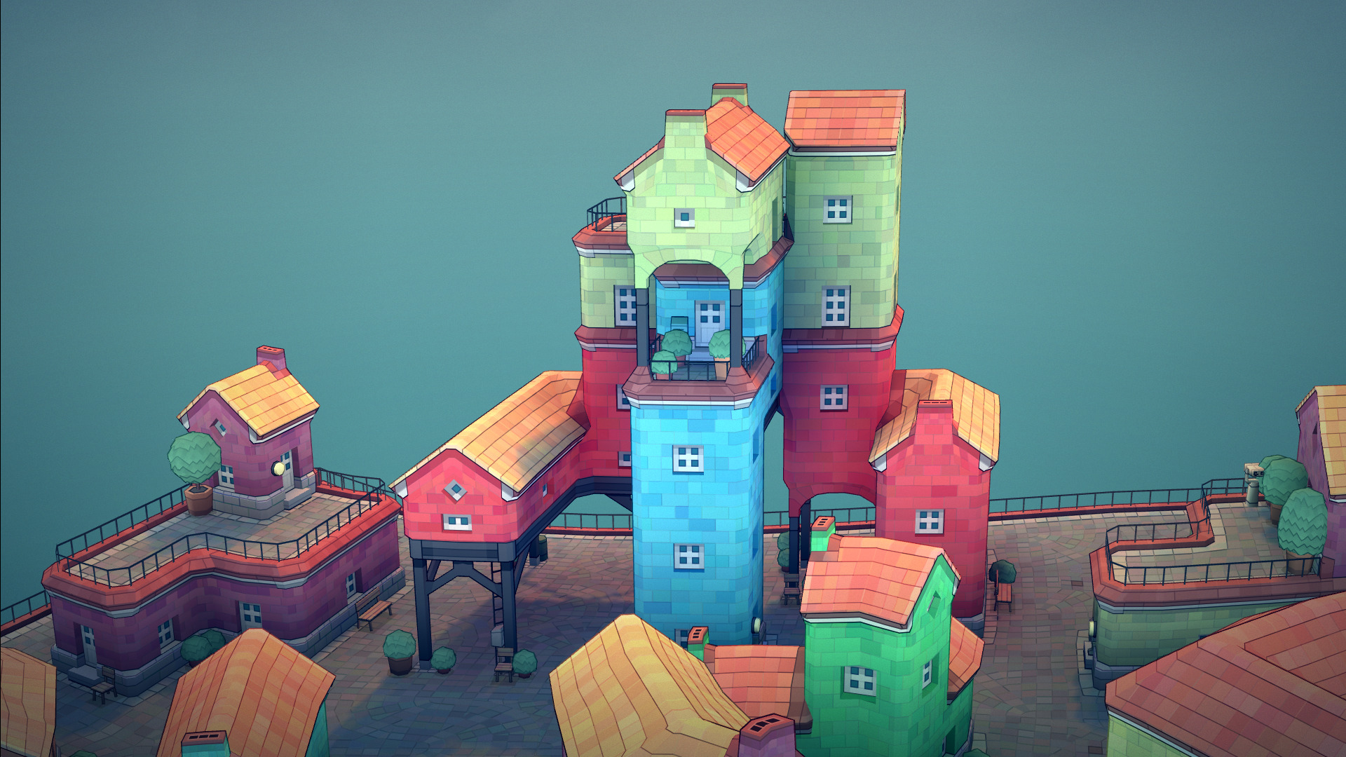 big old cute town 3D model_8