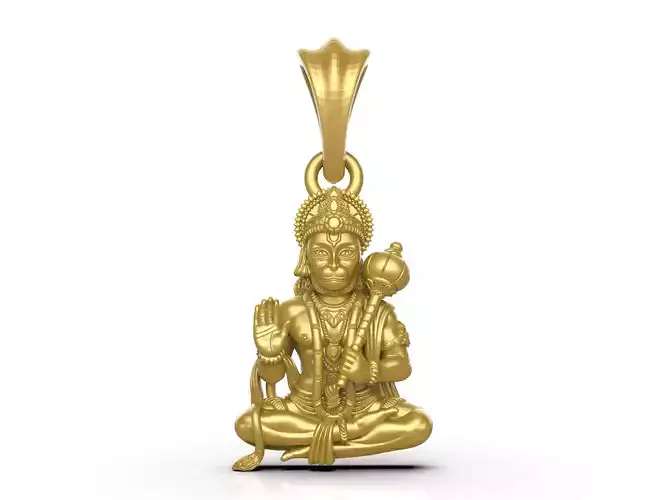 Hanumanji Pendant 3Dprint file-2