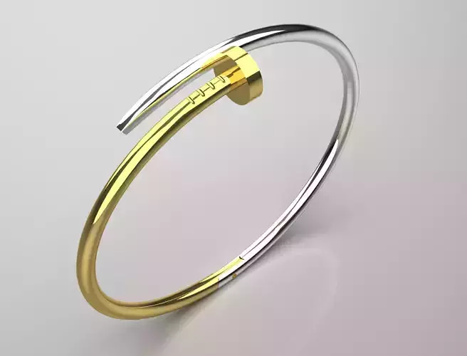 the  Two-tone Nail gold stl 3dm  Bracelet bg0009