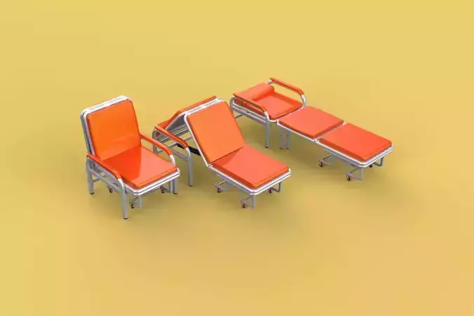 AUTOMATIC FOLDING HYDRAULIC ATTENDANT CHAIR BED WAITING HOSPITAL