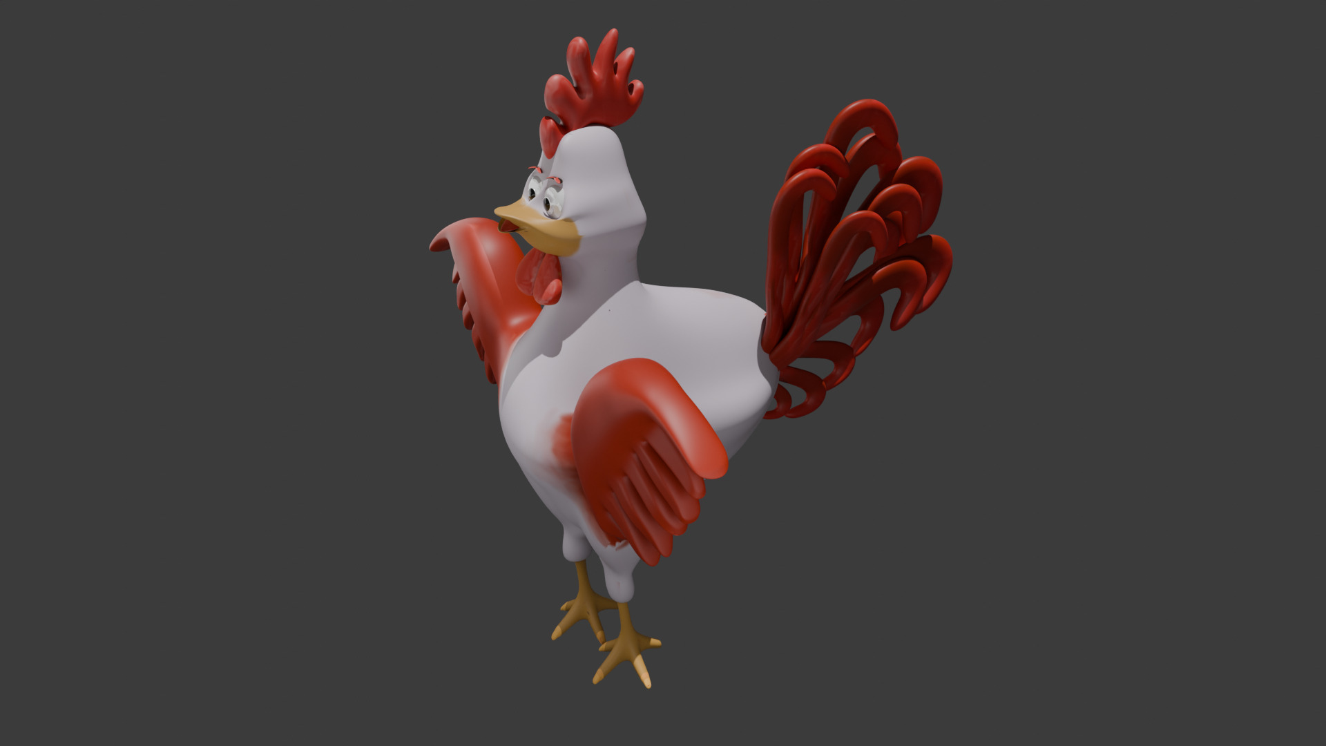 3D Rooster Model - Low Poly Stylized Farm Animal for Games Low-poly 3D model_2