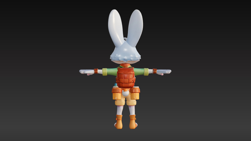 Adventure Rabbit 3D Character  Low Poly Low-poly 3D model_3